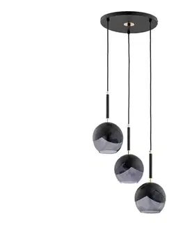 Svietidlá  Luster na lanku MILTONA 3xE27/60W/230V čierna/šedá 62419
