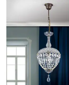 Svietidlá Orion HL 6-1498/1 - Krištáľový luster na reťazi ARILA 1xE27/60W/230V hnedá/patina HL 6-1498/1 Antik/Kristall