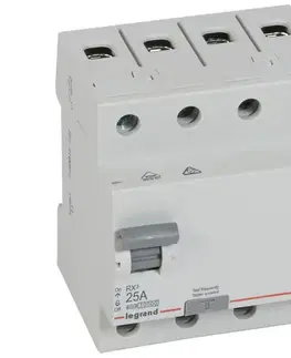 Predlžovacie káble Legrand - Prúdový chránič 4-pólový RX3 4P 25 A 30 mA AC 402062