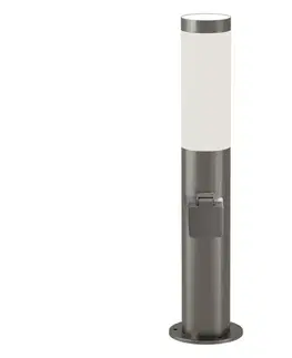 Záhradné lampy BRILAGI-LED RGBW vonkajšia lampa s zásuvkou ELIA 1xE27/6,5W/230V 2700-6500K IP44 50cm chróm BG5749+AI0818
