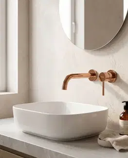 Kúpeľňové batérie REA - Podomietková umývadlová batéria LUNGO Copper + BOX REA-B7997