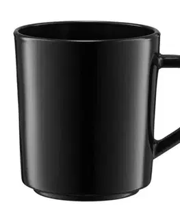 Poháre Kinekus Hrnček sklo 270ml, JUMBO, s uškom, čierny