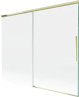 Sprchové dvere MEXEN/S - Rox L vaňová zástena 2-krídlová posuvná 190 + 90 x 150, transparent, zlatá 8C9L-190-090-50-00