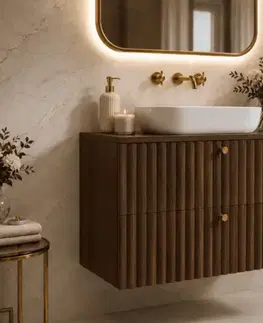 Skrinky do kúpeľne Elvisia Skrinka pod umývadlo BELLO Oak walnut | 80 cm
