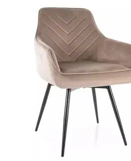 Kuchynské a jedálenské stoličky Signal Jedálenská stolička SERVIO VELVET | béžová