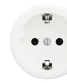 Predlžovacie káble lap - Retro domová zásuvka bez rámčeka SCHUKO 230V/16A snehovo biela W/ZS