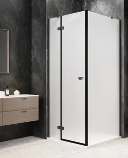 Sprchové dvere POLYSAN - GLOBE GUN METAL štvorcová sprchová zástena 800x800, matné sklo, ľavá GB1080-3215MLGM