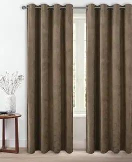 Závesy do spálne Záves na priechodkách ADELA YC12078/240G/M2/12/140X250 hnedý