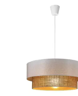 Svietidlá  Závesné svietidlo BORHO na lanku 1xE27/60W/230V pr. 40 cm biela/juta 0249