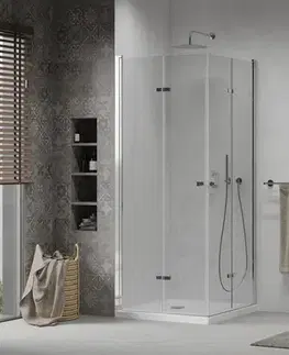 Vane MEXEN/S - Lima Duo sprchovací kút 90x90, transparent, chróm + vanička so sifónom 856-090-090-01-02-4010