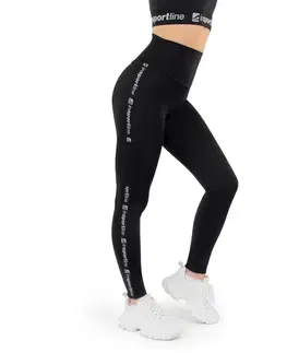 Dámske klasické nohavice Dámske legíny inSPORTline Highwaist predĺžená - čierna - XS