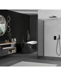 Sprchové dvere MEXEN/S - Kyoto Sprchová zástena WALK-IN 110 x 75, transparent, grafit kartáčovaná 800-110-212-66-00-075