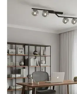 Svietidlá EMIBIG Stropné svietidlo NATON 4xE14/10W/230V čierne/dymové 1509/4