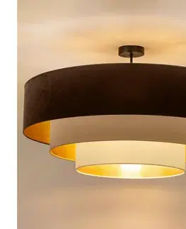 Svietidlá BRILAGI - Prisadený luster LUNETA 3xE27/60W/230V priemer 80 cm hnedá/béžová/krémová 8590828052258
