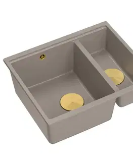 Kuchynské drezy Quadron Quadron - Granitový drez Logan 150 Beige Oceľ HCQL5646U4-BS_U