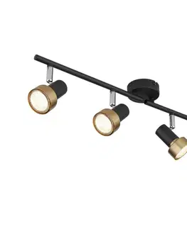 Svietidlá Globo 57917-4G - Bodové svietidlo  MASON 4xGU10/25W/230V čierna/zlatá 57917-4G