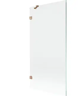 Sprchové dvere MEXEN/S - Lunar vaňová zástena FIX 90 x 150, transparent, meď kartáčovaná 897-090-000-65-00