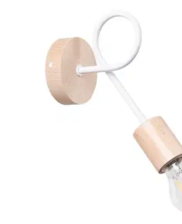 Svietidlá  SL.1473 - Nástenná lampa EMBER 1xE27/15W/230V biela/béžová/buk SL.1473
