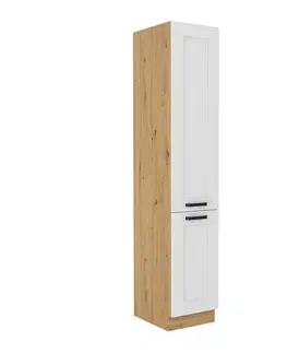 Kuchynské dolné skrinky KONDELA Lula 40 DK-210 2F potravinová skriňa biela / dub artisan