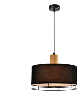 Svietidlá  Závesný luster ARDI na lanku, 1xE27/40W/230V, čierna/hnedá 31-38371