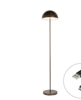 Lampy Vonkajšia stojaca lampa tmavo bronzová nabíjateľná 3-stupňovo stmievateľná - Keira