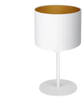 Lampy  Stolná lampa ARDEN 1xE27/60W/230V pr. 18 cm biela/zlatá 3451
