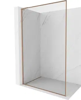 Sprchové dvere MEXEN/S - Kioto-F L Sprchová zástena WALK-IN s rámom 95 x 202, transparent 8 mm, meď kartáčovaná 800-095-174-65-00