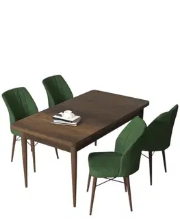 Jedálenské sety Dining Table & Chairs Set (5 Pieces) Arp - Baroque, Khaki