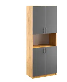 Skrinky do pracovne KANTOR KIT kancelárska skriňa N04, antracit / dub Apalačský