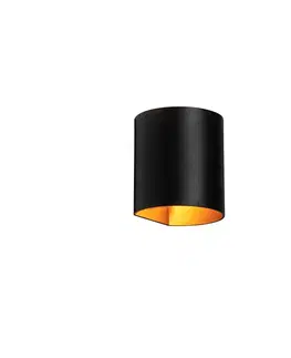 Nástenné osvetlenie Moderná nástenná lampa čierna s mosadzou - Sabbio