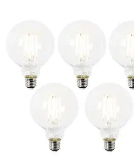 LED osvetlenie Sada 5 LED žiaroviek E27 G95 číre 2,2 W 470 lm 2700 K