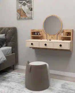 Toaletné Toaletný stolík Polina - Atlantic Pine, Beige