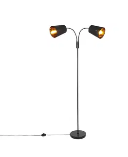 Stojace lampy Moderná stojaca lampa čierna 2-svetlo - Carmen