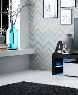 TV stolíky CAMA MEBLE Solo tv stolík čierna / biely lesk