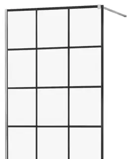 Sprchové dvere MEXEN/S - KIOTO Sprchová zástena WALK-IN 100x200 cm 8 mm, chróm, čierny vzor 1 800-100-101-01-77