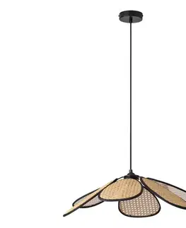 Svietidlá Osram - Závesný luster na lane DECOR RATTAN 1xE27/15W/230V pr. 58 cm béžová/čierna 4058075847187