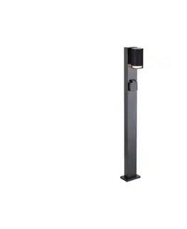 Záhradné lampy  Vonkajšia lampa so zásuvkou SCHUKO 1xGU10/10W/230V IP44 80 cm čierna 24310