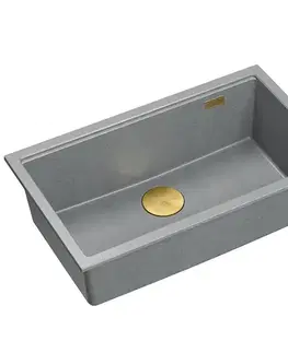 Kuchynské drezy Quadron Quadron - Granitový drez Logan 110 Grey Metallic Meď HQD7644U5_PVDC1_U