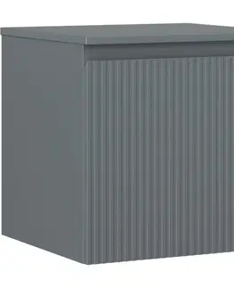 Kúpeľňový nábytok MEXEN/S - Rivel kúpeľňová skrinka pod umývadlo 50 cm s doskou, 1 šuplík, reliéf, grafit mat 91A20-05047-1-BFC66