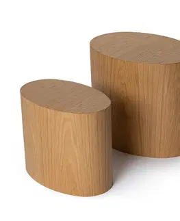 Konferenčné stolíky Odkladací stolík Elipse Set Oak, 2 ks