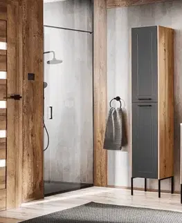 Skrinky do kúpeľne ArtCom Vysoká skrinka do kúpeľne MADERA Grey 800