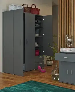 Komody KONDELA Adeli Typ 2 dvojdverová komoda so zásuvkou grafit