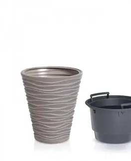Kvetináče a truhlíky NABBI DBSA300 plastový kvetináč 29,5 cm mocca