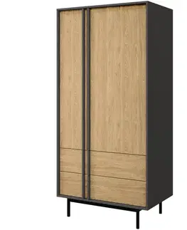 Šatníkové skrine Skriňa Alsy 1 Olejovaný dub/Antracit