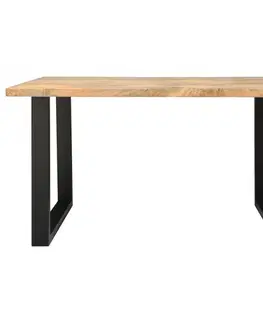 Jedálenské stoly Jedálenský stôl s kovovými nohami 200x90 cm z mangového dreva
