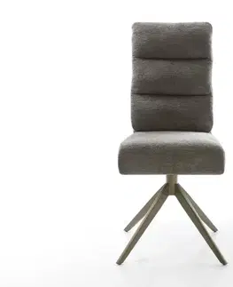 Jedálenské stoličky DELIFE Jedálenská stolička Pela-Flex bouclé mäkký tmavobéžová krížová podstava široká titánová farba 360° otočný hojdacia funkcia vrecková pružina