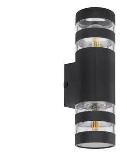 Svietidlá Globo 78260S - Nástenné svietidlo HAYES 2xE27/10W/230V čierna 78260S