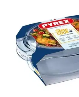 Pekáče a zapekacie misy PYREX Misa zapekacia oválna s pokrievkou, 38x23x15cm, 4,4L+1,4L, sklo číre PYREX, spevnený obal KLC