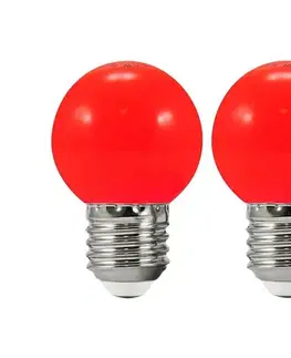LED osvetlenie  SADA 2x LED Žiarovka PARTY E27/0,5W/36V červená 3000K 308757