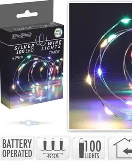 Vianočné osvetlenie Kinekus Svetlo vianočné 100 LED farebné, s časovačom, baterky, vnútorné